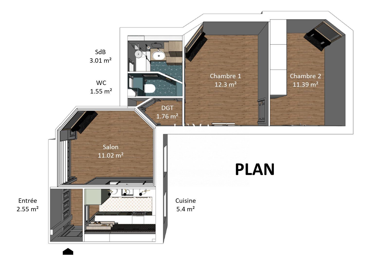 appartement 3 Pièces en vente sur Paris (75017)